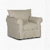 Jenny Collection D16100-C-BN 42" Slipcovered Chair with Rolled Arms Tailored Skirt and Cotton Fabric Upholstery in Bull