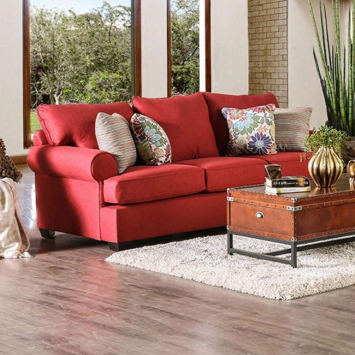 Rena Collection Sm1277-sf 88" Sofa With Premium Fabric T-cushon Seating Welting Trim And Rolled Arms In
