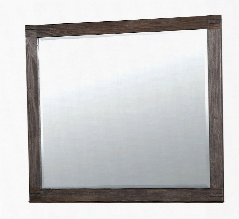 Rexburg Collection Cm7382m 44" X 39" Mirror Upon 5mm Beveled Edge Rectangle Shape Soli Dwood And Wood Veneers Frame Construction In Weathered Oak