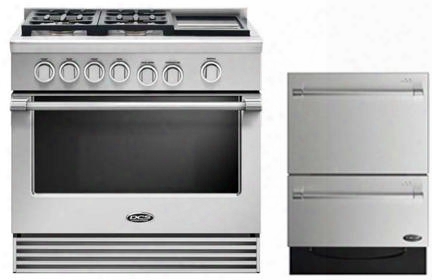 Rgv2364gdn 36" Freestanding Natural Gas Range With 4 Sealed Dual Flow Burners 5.3 Cu. Ft. Oven Capacity Griddle Convection Bake And Flat Vent Trim: