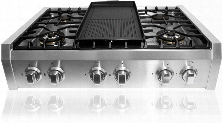 S9-6 36" Gas Rangetop With 6 Sealed Burners Electronic Ignition Flame Failure Safety Device In Stainless