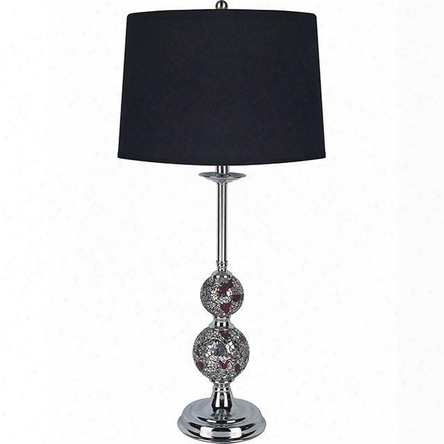 Sara L731142-2pk 10.25"h Table Lamp With Traditional Polished Base Height: 10.25" Metal And Glas Sin