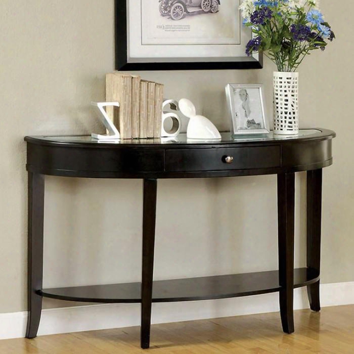 Silver Mist Collection Cm4950s 50" Sofa Table With Beveled Mirror Glass Top Apron And Tapered Legs In Dark