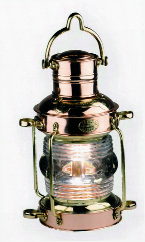 Sl043 Anchor Lamp Brass & Copper 7.5" With Brass Copper Material In