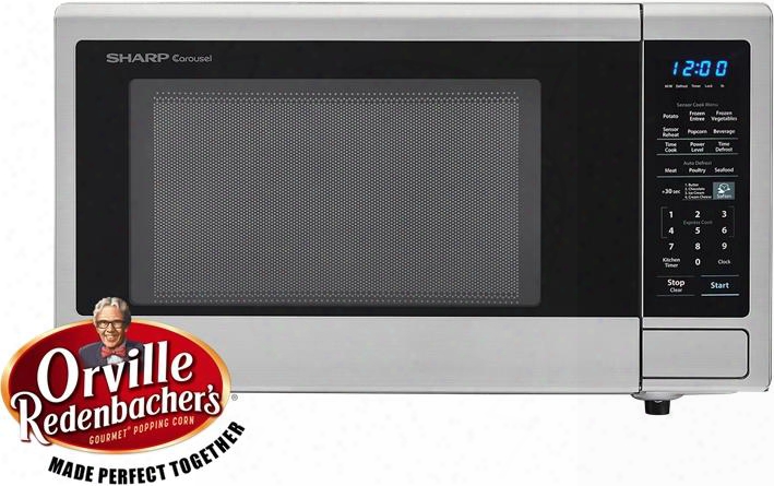 Smc1442cs Counterfop Microwave With 1.4 Cu. Ft. Capacity 1000 Watt Microwave Power 12.5" Turntable Sensor Cooking And Blue Led Display In Stainless