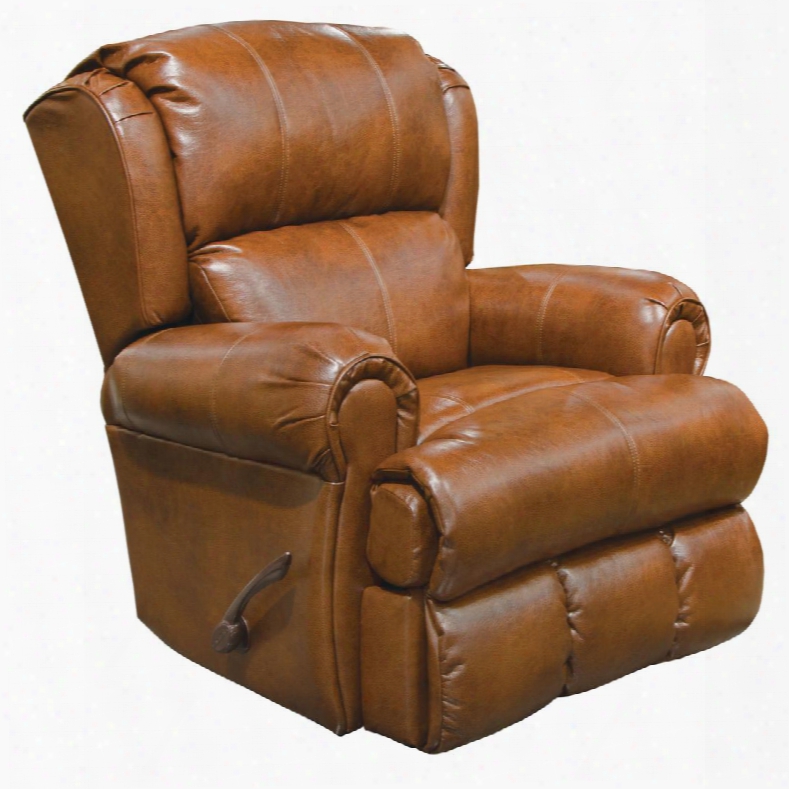 Southport Collection 4367-11-1166-19/1266-19 40" Glider Recliner With Rolled Arms Faux Leather Upholstery And Decorative Trapunto Stitching In