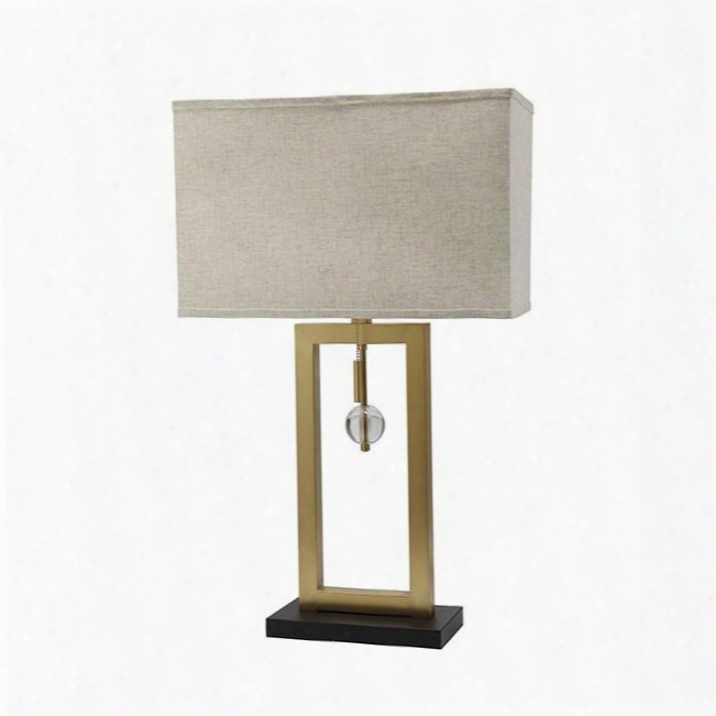 Tara L731206g 9.5"h Table Lamp With Contemporary Rectangular Frame Base Height: 9.5" Metal In