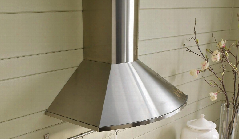 Tend36ss600b 36" Tender Series Chimney Wall-mount Chimney Hood With 600 Cfm Motor 3 Speed Led Electronic Controls Led Lighting In Stainless