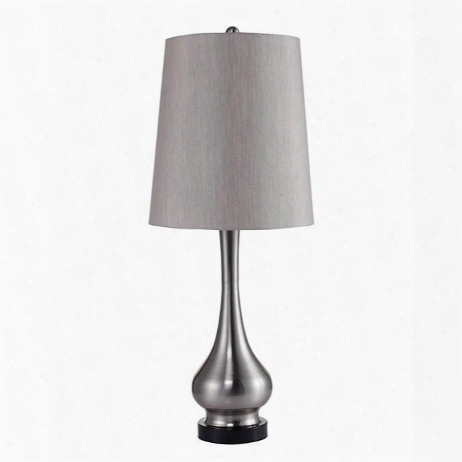 Teri L731200sn 13"h Table Lamp With Contemporary Polished Base Height: 13" Metal In