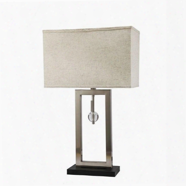 Terri L731206sn 9.5"h Table Lamp With Contemporary Rectangular Frame Base Height: 9.5" Metal In