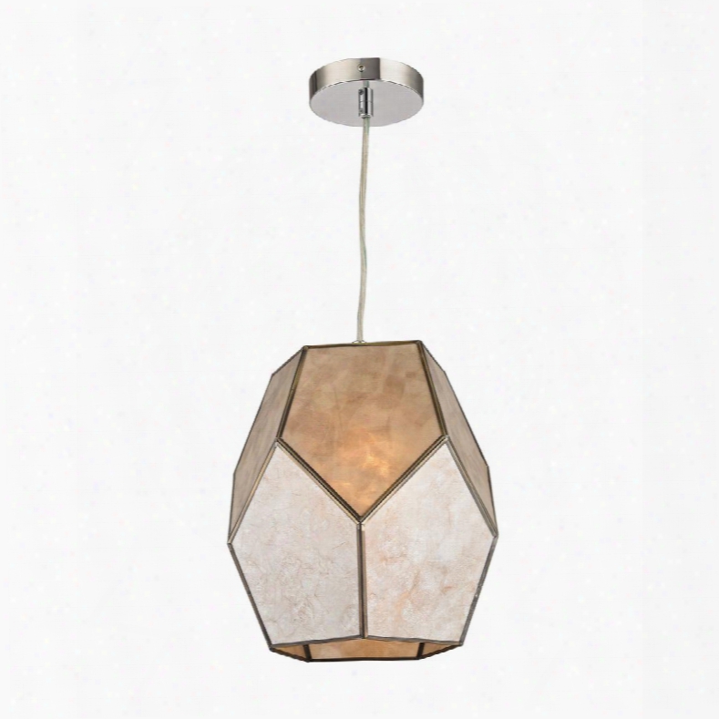 Therese Collection D2967 10" Pendant With 1 Light Capacity E26 Bulb Type Ul Listed Mica And Metal Materials In Natural Silver And Gold