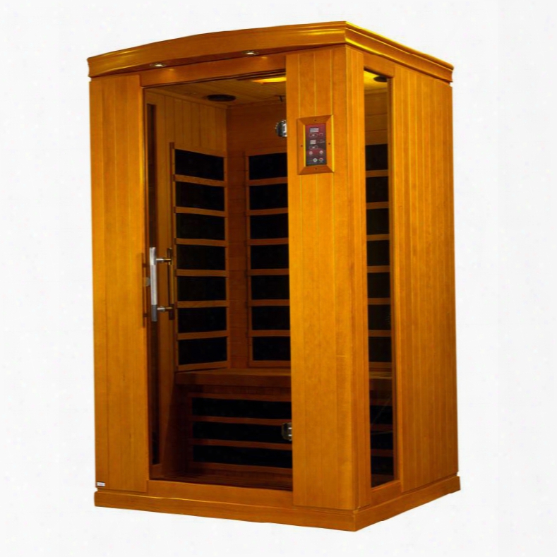 Venice Ii Edition Dyn-6210-02 75" Far Infrared Sauna With 2 Person Capacity 6 Carbon Heating Elements Chromotherapy Lighting And Tempered Glass