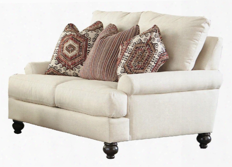 Westchester Collection 3232-02 2859-94/1855-16 61" Loveseat With Turned Legs Three Throw Pillows And Recessed Rolled Arms In