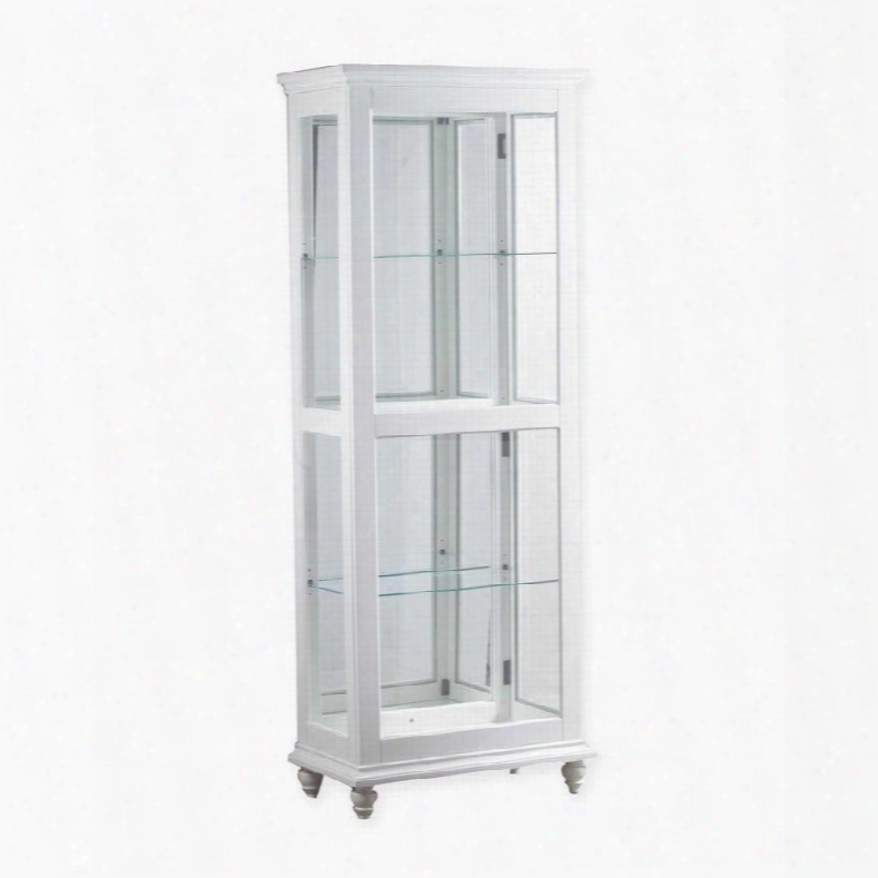 Whitehurst Collection 15a7052 29" Large Curio With Decorative Molding Two Glass Shelves Turned Legs And Lighting In