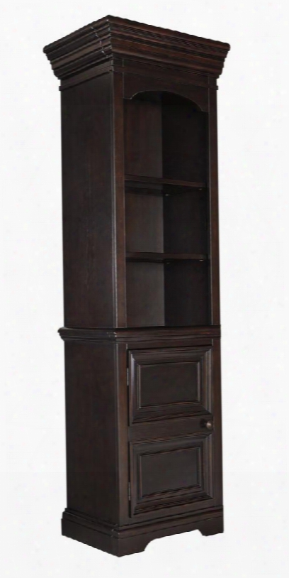 Willenburg Collection W643-23 86" Left Pier With Led Lighting Crown Moulding One Door And Two Adjustable Shelves In Dark