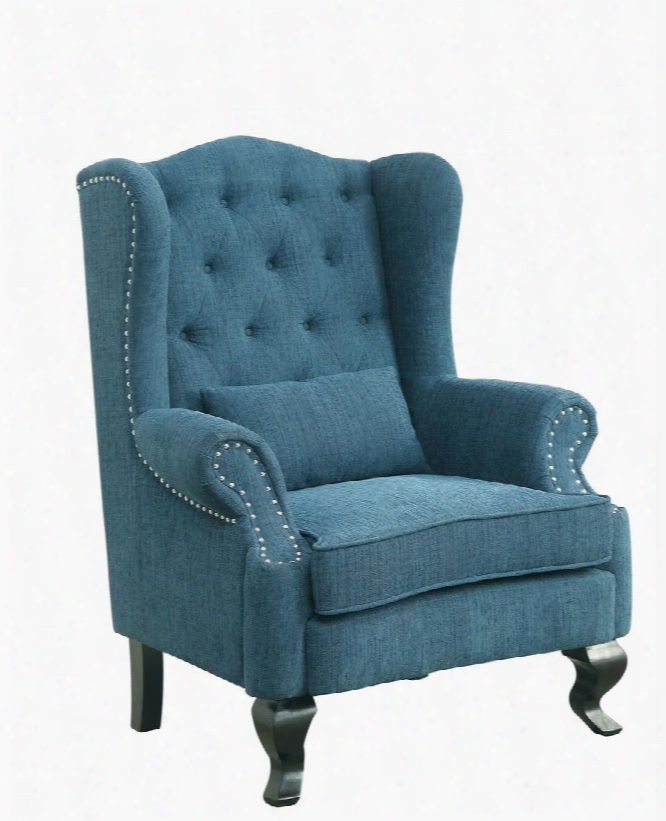 Willow Cm-ac6271tl-ch Accent Chair With Traditional Style Wingback Design Button Tufting Rolled Arms In Dark