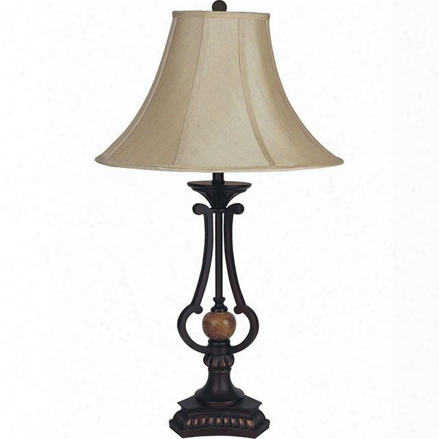 Zali L731118-2pk 12"h Table Lamp With Tradiional Ornate Metal Base Height: 12" Marble And Metal In