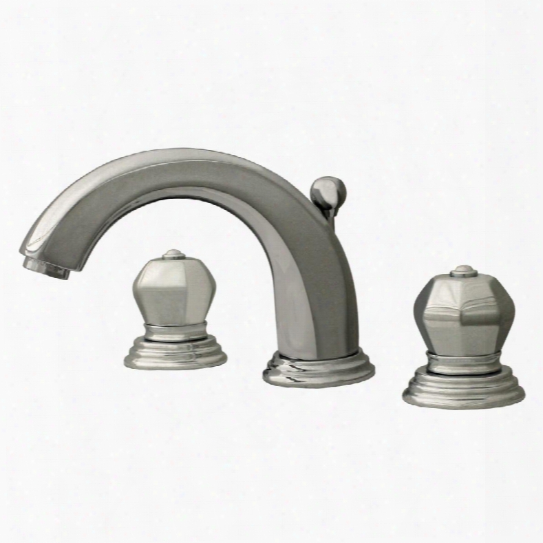 514121wsc Blairhaus Washington Widespread Lavatory Faucet With Smooth Lined Arcing Spout Crown-shaped Turn Handles Beveled Escutcheons And Pop-up