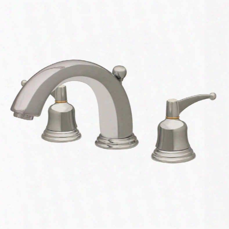 514131wsc Blairhaus Adams Widespread Lavatory Faucet With Smooth Lined Arcing Spout Bell-shaped Lever Handles Beveled Escutcheons And Pop-up