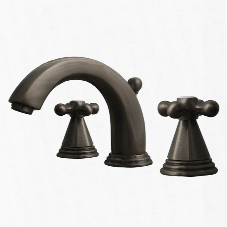 514141wsp Blairhaus Truman Widespread Lavatory Faucet With Smooth Lined Arcing Spout Hexagon-shaped Cross Handles Bevelde Escutcheons And Pop-up