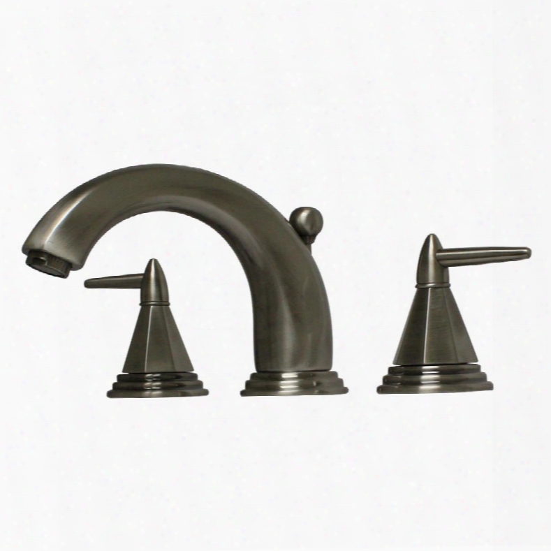 514151wsp Blairhaus Monroe Widespread Lavatory Faucet With Smooth Lined Arcing Spout Octagon-shaped Lever Handles Beveled Escutcheons And Pop-up