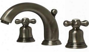 514161wsc Blairhaus Mckinley Widespread Lavatory Faucet With Smooth Lined Arcing Spout Bell-shaped Cross Handles Beveled Escutcheons And Pop-up