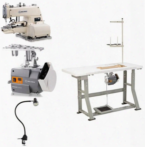 8000dt Automatic Chainstitch Drapery Tacker Sewing Machine With 1445 Rpm 6000sm Servomotor Uberlight 9000c Smd-led And Plywood Tabletop With 3/32" Steel