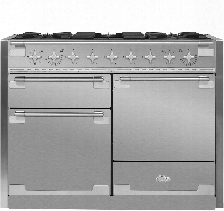 Ael48df 48" Aga Elise Dual Fuel Range With 6 Cu. Ft. Oven Capacity Convection Bake Broiler Easyclean Enamel Sealed Burnrs Interlocking Matte Cast Iron