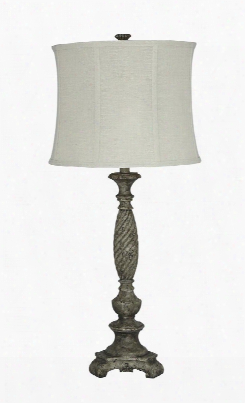 Alinae L235484 35" Poly Table Lamp With Softback Shade 3-way Switch And Traditional Style In Antique