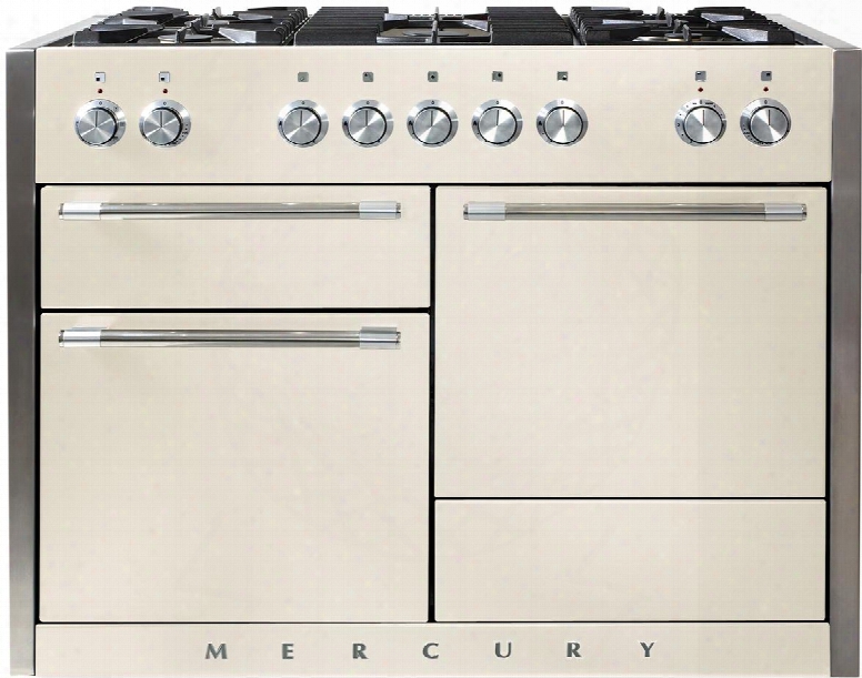 Amc48dfivy 48" Freestanding Dual Fuel Range With 5 Sealed Brass Burners 17k Btu Power Burner Continuous Enamel Coated Grates Infinite Style Burner Controls