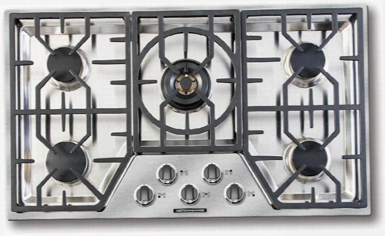 Ardct365n 36" Vitesse Series Natural Gas Cooktop With 5 Sealed Burners 500 Btu's Simmer Setting Brass Burner Heads Porcelain Burner Caps Automatic