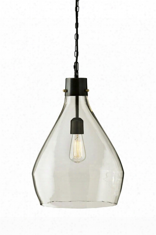 Avalbane L000468 12" Glass Pendant Light With 60 Watts Max Supported Hanging Chain And Hardired In Clear And