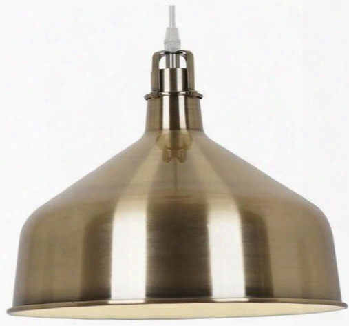 Banbury Collection Ls-c167-bra 11.75" X 7.5" Pendant Lamp With Transparent Cord Led Light Compatible Fully Dimmable And Iron Construction In Satin Brass