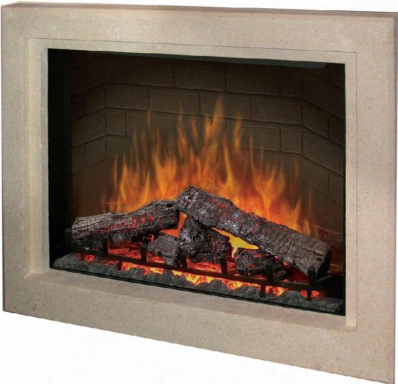 Bf39dxpbsstn 39" Picture Frame Surround Complete With Supplemental Heat Led Inner Glow Logs And Purifire Air Filtration System And The Bf39dxp Firebox In An