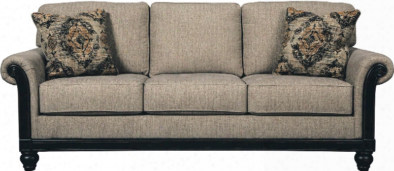 Blackwood 3350338 89" Stationary Fabric Sofa With Rolled Arms Loose Seat Cushions And Pillows Included In