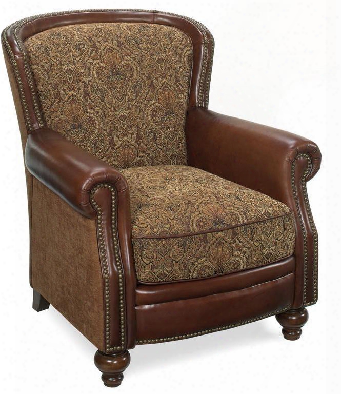 Brindisi Series Cc753 37" Traditional-style Living Room Club Chair With Rolled Arms Turned Legs And Fabric Upholstery In
