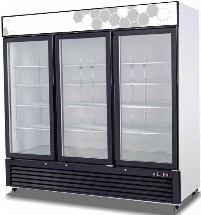 C-72fm 82" Competitor Series Glass Door Merchandiser Refrigerator With 72 Cu. Ft. Capacity 12 Adjustable Epoxy Coated Wire Shelves Led Lighting Auto Defrost