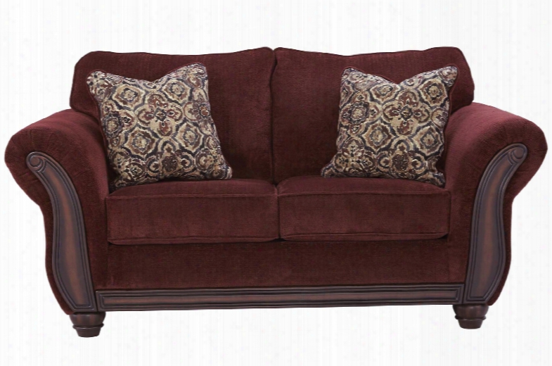 Chesterbrook Collection 8810235 75" Loveseat With Fabric Upholstery Flared Rolled Arms Molding Details And Traditional Style In