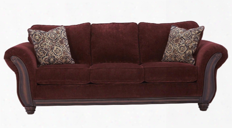 Chesterbrook Collection 8810238 97" Sofa With Fabric Upholstery Flared Rolled Arms Molding Details And Traditional Style In