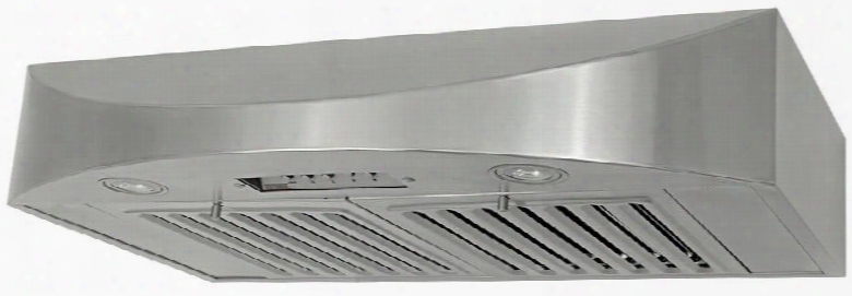 Chx3836sqb-2 36" Under Cabinet Range Hood With 650 Cfm Iinternal Blower 3 Speeds Mechanical Push Button Control Led Lights Dishwasher Safe Professional