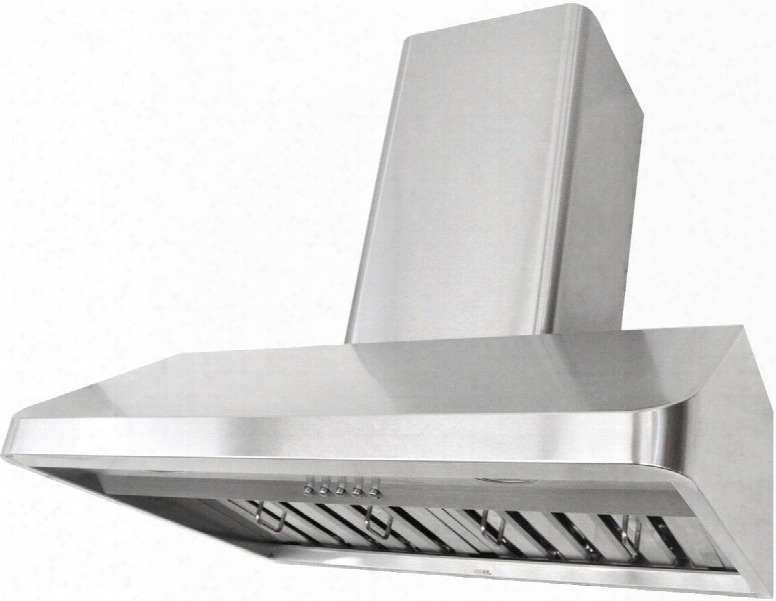 Chx9136sqb-wm-1 36" Wall Mount Range Hood With 680 Cfm Internal Blower 3 Speeds Mechanical Push Button Control Led Lights Dishwasher Safe  Professional