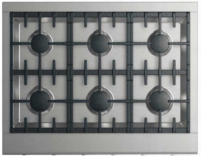 Cpv2-366-l 36" Professional Cooktop With 6  Sealed Dual Flow Burners Continuous Surface Grates Halo-illuminated Dials And Easy To Clean: Stainless