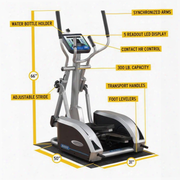 E400 Endurance Elliptical Trainer With 5-readout Led Display And Contact Heart Rate Monitor Adjustable