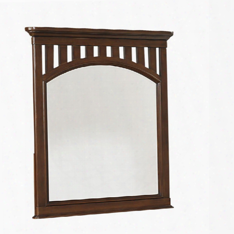 Expedition 8468430 38" X 41" Landscape Mirror With Beveled Edge Arch Top Selected Veneers And Hardwood Solids Construction In Cherry