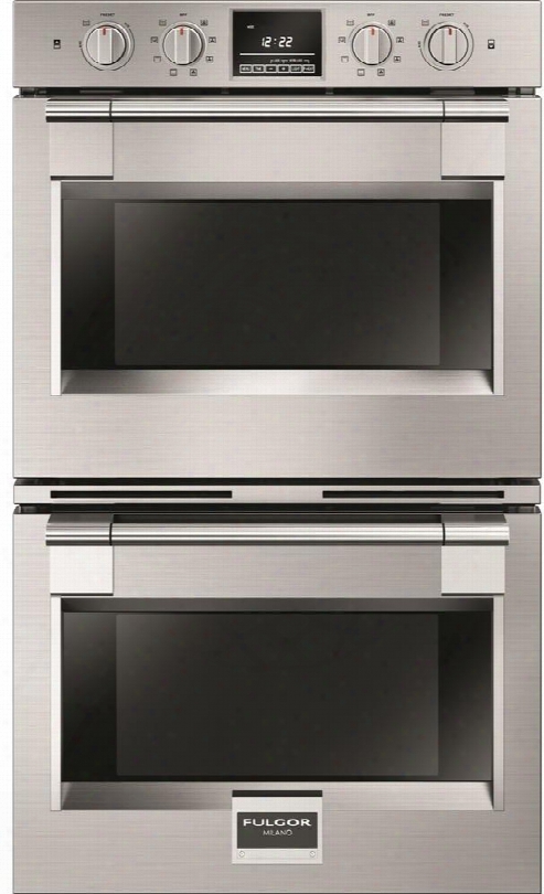 F6pdp30s1 30" 600 Series Pro Double Wall Oven With 8.8 Cu. Ft. Total Capacity Self Cleaning Dual Convection 3 Halogen Lighting 2 Chrome Racks And A