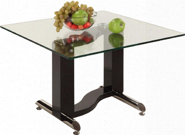 Fenya-lt Fenya Square Lamp Table With Clear Tempered Glass