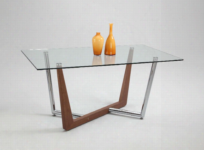 Flora-dt Criss-cross Lamp Table In Walnut & Chrome