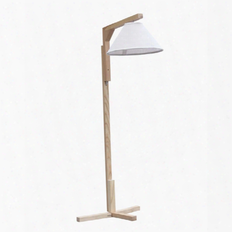 Fmi1020-natural 53" Spiral Floor Lamp With Polypropylene Lamp Shade Natural Wood Base And Minimalist Design In Natural