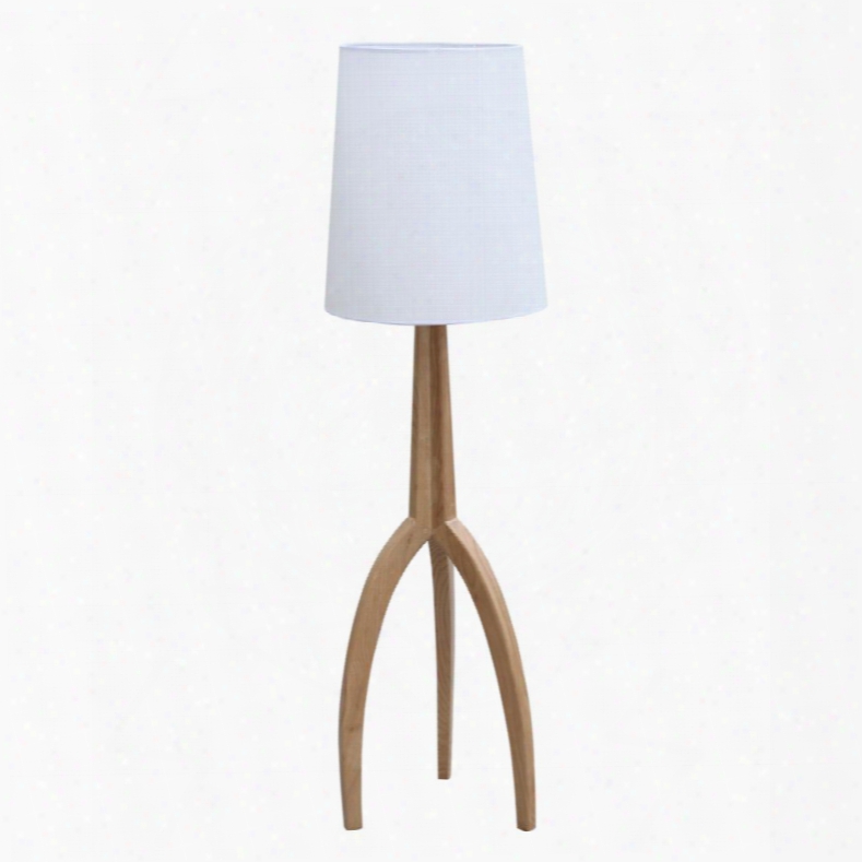 Fmi1022-natural 59" Tweet Floor Lamp With Polypropylene Lamp Shade Three Arched Legs And Tripod Neck In Natural