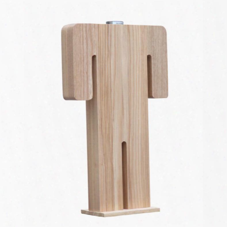 Fmi1025-natural 23" Person Table Lamp Male With All Wooden Lamp In Natural